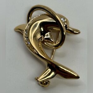 Gold Dolphin Brooch